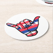 シャカハワイ国旗 ラウンドペーパーコースター (アングル)