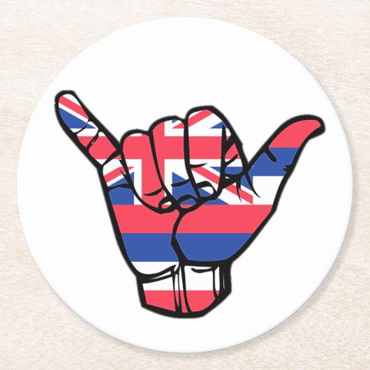 シャカハワイ国旗 ラウンドペーパーコースター (正面)