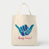 シャカハンドサインつるアロハルーズ トートバッグ (正面)