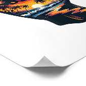 シャカハンドサインアロハサーフィンサーフサマーバケーション ポスター (角)