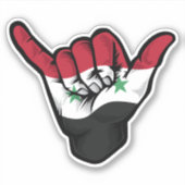 シャカハンドシリア国旗の良い雰囲気ステッカー シール (正面)