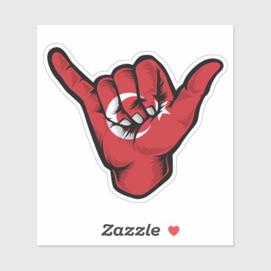 シャカハンドトルコ国旗Good Vibesステッカー シール (シート)