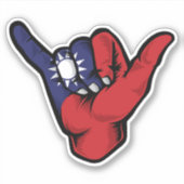 シャカハンド台湾国旗のグッドビーブステッカー シール (正面)