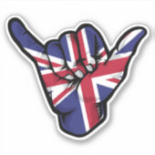 シャカハンド イギリス国旗 良い波動 ステッカー シール (正面)