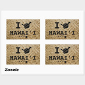シャカ・フォーハワイ 長方形シール (シート)