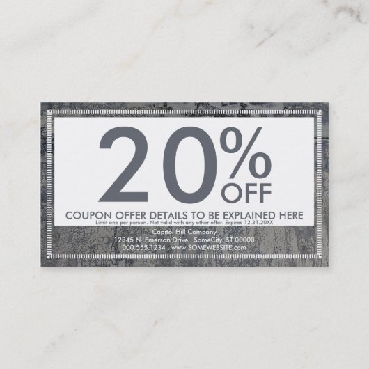 シャキッとした質のクーポンカード 割引カード (正面)