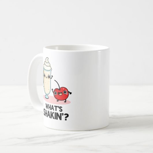 シャキンおもしろいさくらんぼミルクシェイクプン コーヒーマグカップ (正面左)