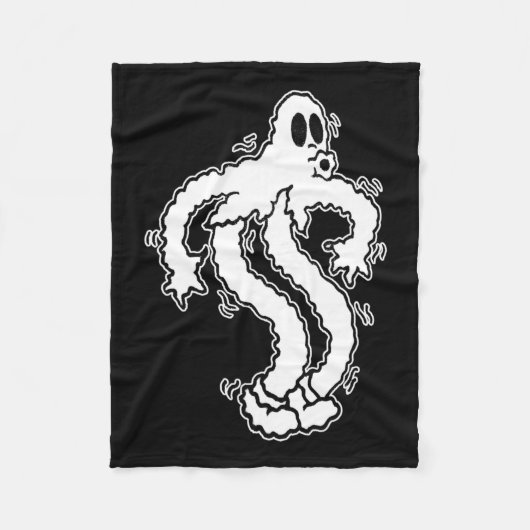 シャキーココクザピエロ幽霊かわいい幽霊ハロウィーンS フリースブランケット (正面)