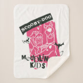 シャギーとスクービードゥーメダリング子供パンクのアウトライン シェルパブランケット (正面)