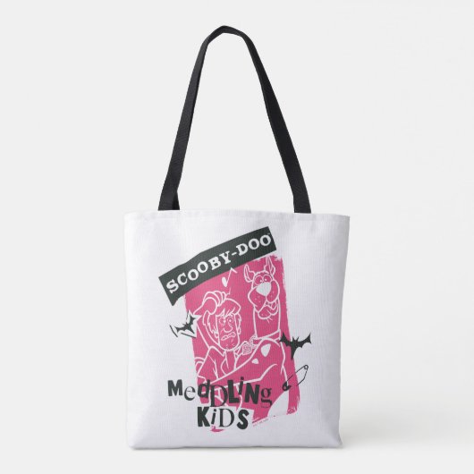 シャギーとスクービードゥーメダリング子供パンクのアウトライン トートバッグ (裏面)