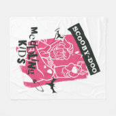 シャギーとスクービードゥーメダリング子供パンクのアウトライン フリースブランケット (正面(横))