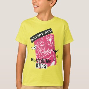 シャギーとスクービードゥーメダリング子供パンクのアウトライン Tシャツ