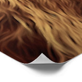 シャギーな高地ビーフカウオイル塗装 ポスター (角)