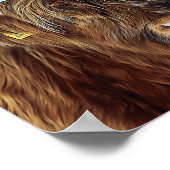 シャギーな高地牛の牛油塗装デコパージュ ポスター (角)