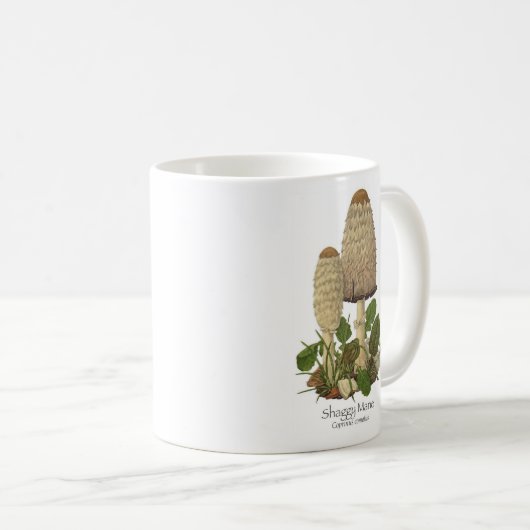 シャギーな鬣のきのこのコーヒー・マグ コーヒーマグカップ (正面右)