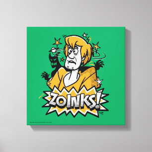 シャギーな"Zoinks!" ハーフトーンのグラフィック キャンバスプリント