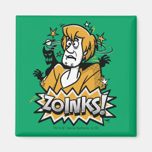 シャギーな"Zoinks!" ハーフトーンのグラフィック マグネット