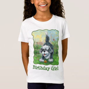 シャギーシープドッグ誕生日ガール Tシャツ