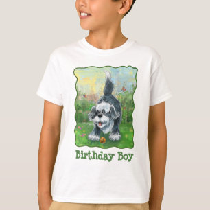 シャギーシープドッグ誕生日ボーイ Tシャツ