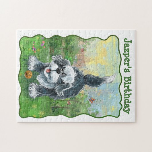 シャギーハートドッグパーティセンター ジグソーパズル (横)