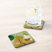 シャギーホワイトアンゴラヤギ抽象芸術印象派 コースター (右側)