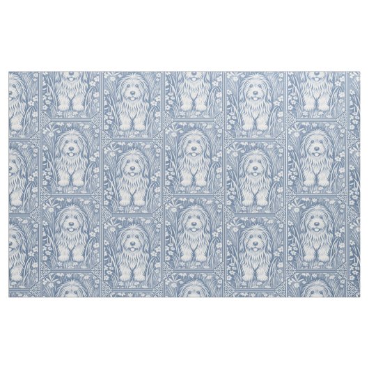 シャギー犬のパターンカスタムの背景色 ファブリック (ファットクウォーター)