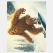 シャギーBigfootスノーボーディングAIイエティ雪の斜面 フリースブランケット (正面)