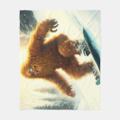 シャギーBigfootスノーボーディングAIイエティ雪の斜面 フリースブランケット (正面)