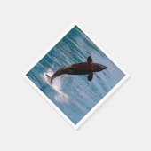 シャククジラが水から飛び出す スタンダードカクテルナプキン (角)