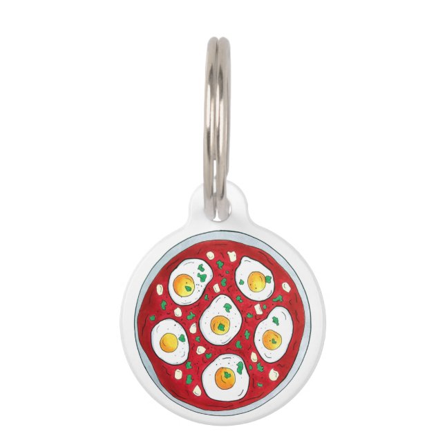 シャクシュカ辛いポッチエッグトマト ペット　ネームタグ (正面)