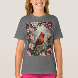 シャクナゲに囲まれたショウジョウコウカチョウ Tシャツ