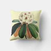 シャクナゲのヴィンテージの植物のイラストレーション クッション (裏面)