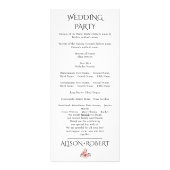 シャクナゲの枝とピーチ色の花の結婚式プログラム ラックカード (裏面)