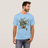 シャクナゲの植物画 Tシャツ (正面フル)