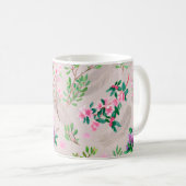 シャクナゲの花とフィアで繊細な模様 コーヒーマグカップ (正面右)