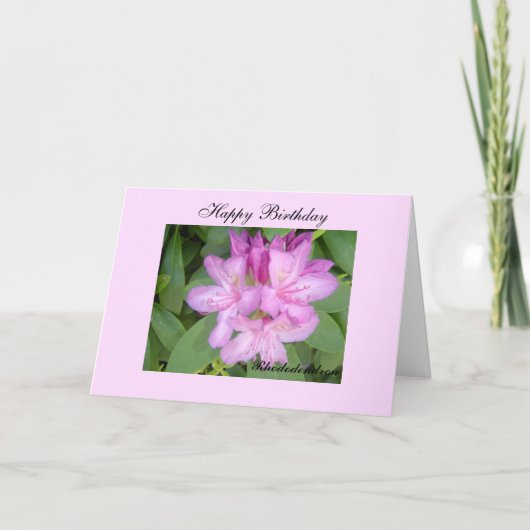 シャクナゲの誕生日の願い カード (正面)