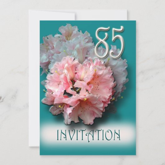 シャクナゲ85歳誕生パーティーの招待 招待状 (正面)
