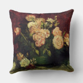 シャクヤクおよびバラを持つヴィンチェンツォvanゴッホホール クッション (裏面)