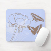 シャクヤクおよび蝶マウスパッド マウスパッド (マウス)