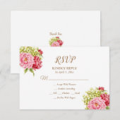 シャクヤクとアジサイの返事のカード 出欠カード (正面/裏面)