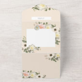 シャクヤクとアネモネが咲くウェディング ブラッシュ オールインワン招待状 (外側)