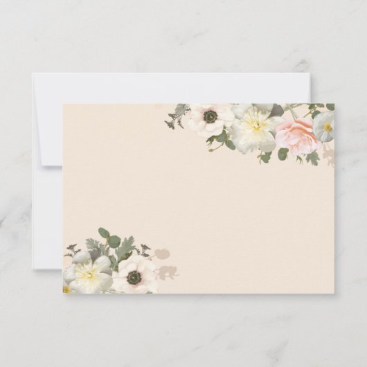 シャクヤクとアネモネのロマンチックな出欠カード 出欠カード (裏面)