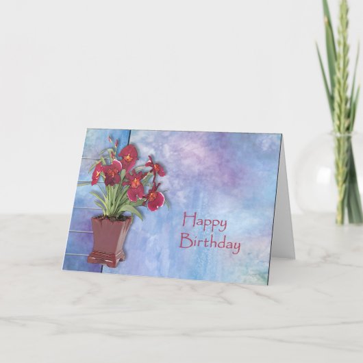 シャクヤクと水彩 カード (正面)