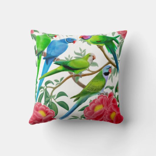 シャクヤクのインコによっては枕が開花します クッション (裏面)