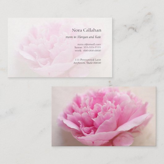 シャクヤクのクローズアップのお母さん コーリングカード (正面/裏面)