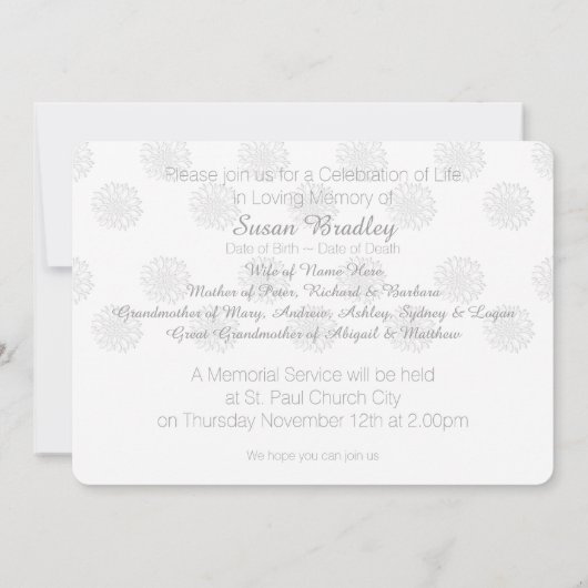 シャクヤクのデジタル生命のペーパー排気切替器のお祝い 招待状 (裏面)