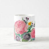 シャクヤクのパーソナライズなマグ コーヒーマグカップ (中央)