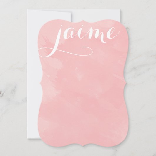 シャクヤクのピンクの水彩画平らなカード文房具 ノートカード (正面)