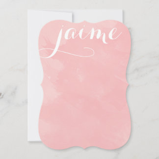 シャクヤクのピンクの水彩画平らなカード文房具 ノートカード