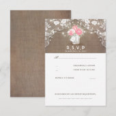 シャクヤクのメーソンジャー素朴な結婚RSVPのカード 出欠カード (正面/裏面)